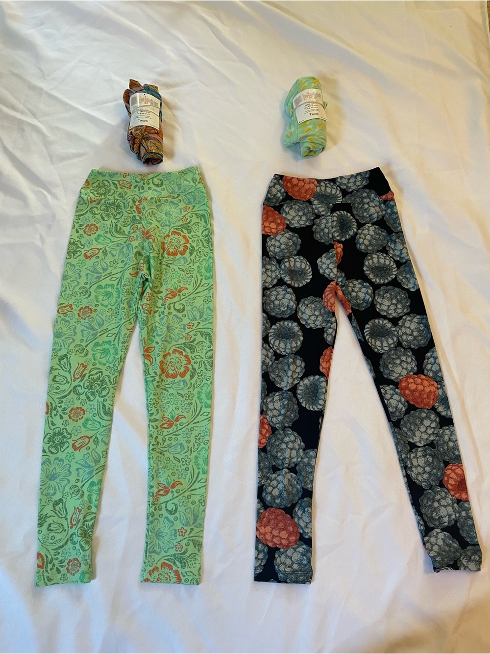 LuLaRoe Kids Leggings 4-set, Various Prints, Two NWOT, Two are NWT, Size Tween